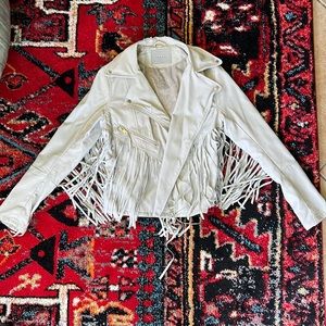 Blank NYC Vegan Leather Fringe Jacket